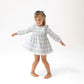 Angel Dear Longsleeve Dress with Eyelet Hem and Diaper Cover - Blue Plaid