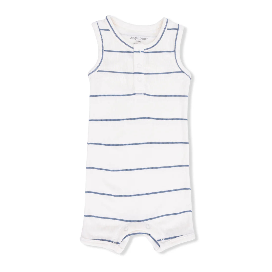 Angel Dear Henley Shortie Romper - Vintage Stripe