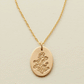 Made by Mary Gold Filled Family Florals Oval Disc Necklace - 3 Blooms