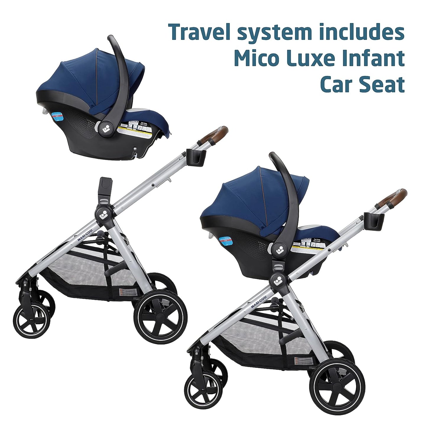 Maxi-Cosi Zelia2 Luxe 5-in-1 Modular Travel System with Mico Luxe - New Hope Navy