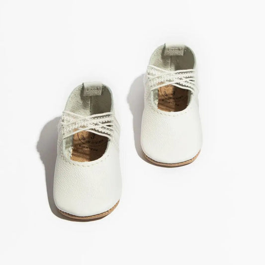 Freshly Picked Soft Sole Ballet Slipper Baby Shoe - Ivory Lace