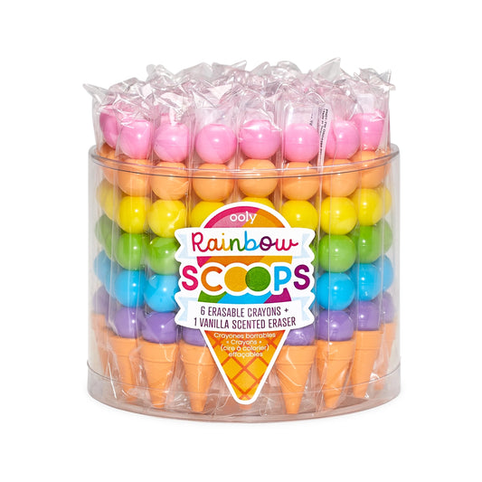 ooly Rainbow Scoops: Stacking Erasable Crayons + Scented Eraser