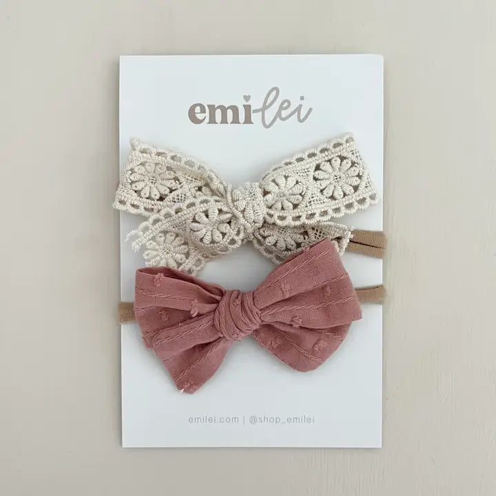 Emi Lei Nylon Stretchy Bow Headband Set