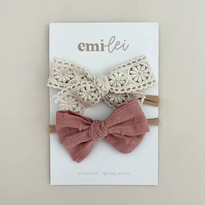 Emi Lei Nylon Stretchy Bow Headband Set