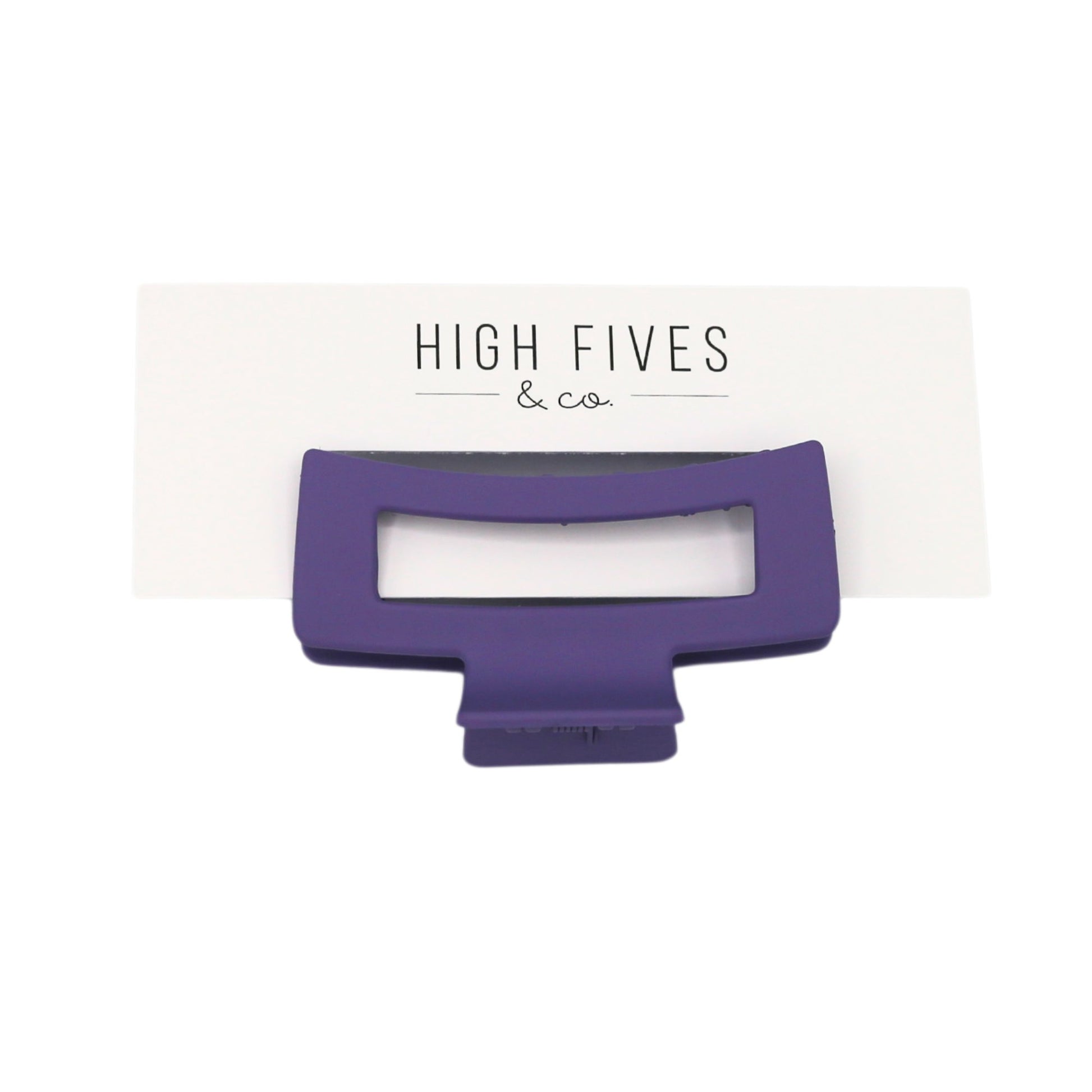 High Fives Women's Rectangle Claw Clip - Medium - Dark Purple Grey