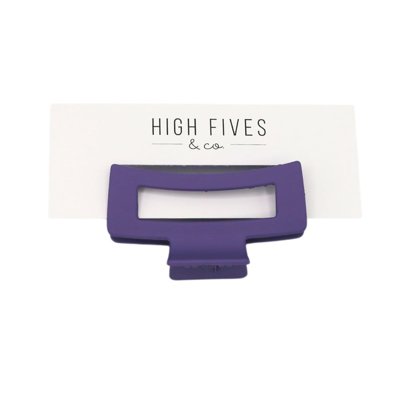 High Fives Women's Rectangle Claw Clip - Medium - Dark Purple Grey