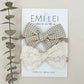 Emi Lei Nylon Stretchy Bow Headband Set - Taupe Mini Chk Lace