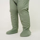 Copper Pearl Rib Knit Zip-up Footie - Clover