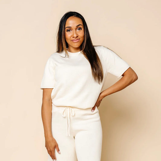 Lou Lou and Company Knit Women's Short Sleeve Tee - Ivory