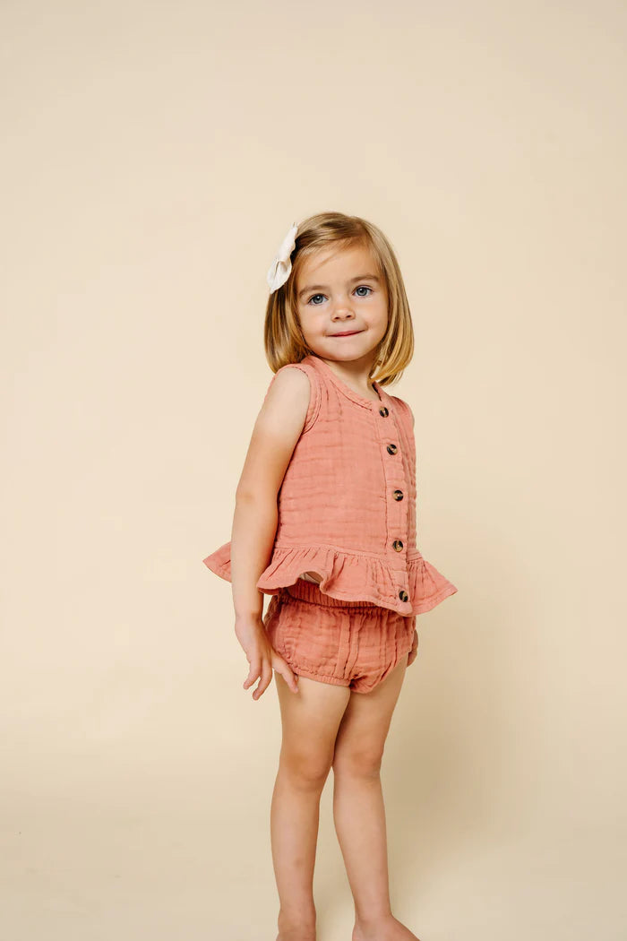 Lou Lou and Company Ruffle Tank + Bloomer Set - Rose