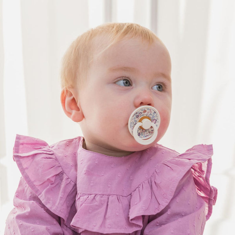 Toddler with BIBS LIBERTY Colour 2-Pack Pacifier Set - Eloise - Blush Mix