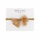 High Fives Fringed Silk-Like Chiffon Bow Nylon Headband - Light Honey