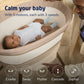 Dad adjusts settings for baby lying in Maxi-Cosi Starling Smart Bassinet - Natural Heritage