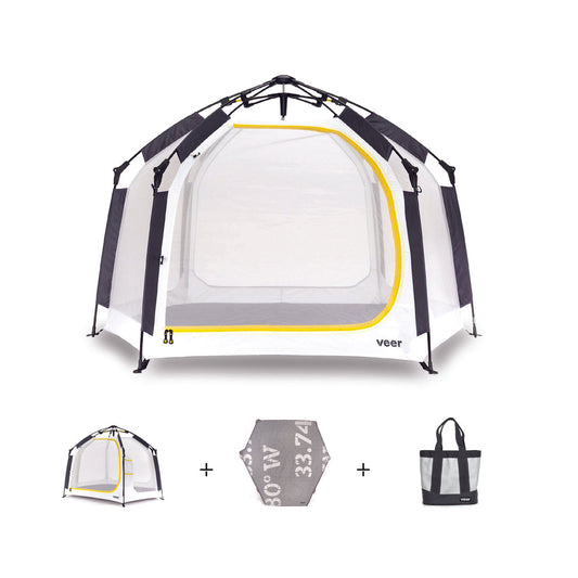 Veer Basecamp Bundle - Basecamp / Air Pad / Adventure Tote - White / Gray