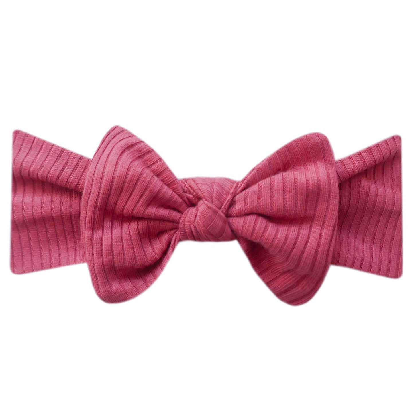 Copper Pearl Rib Knit Headband Bow - Berry