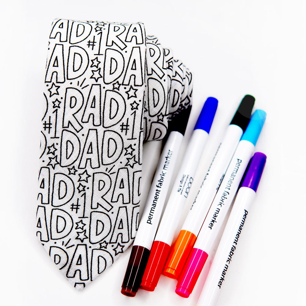 Boon Ties Men's Tie - Design A Tie - Blank Tie and Marker Set | Rad Dad