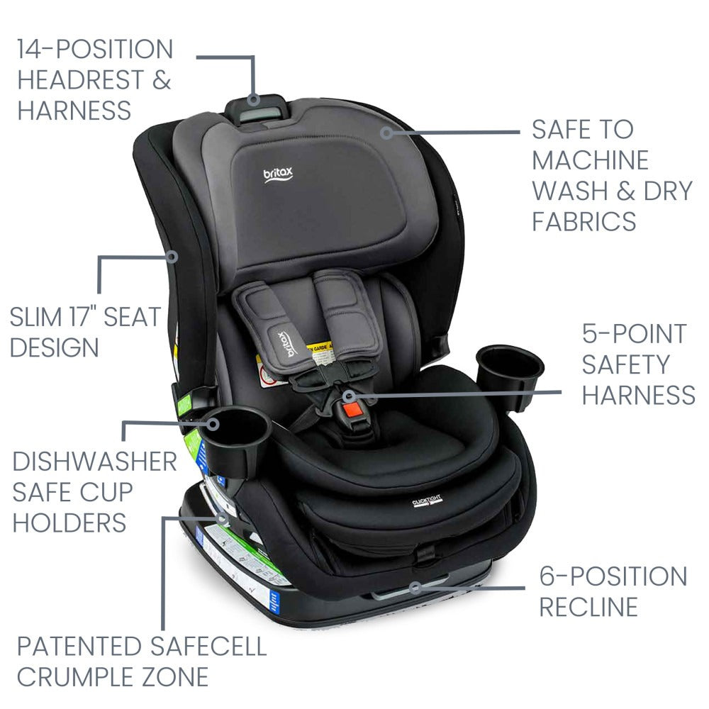 Britax Poplar ClickTight Convertible Car Seat - Stone Onyx