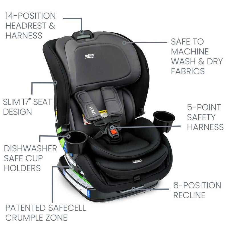 Britax Poplar ClickTight Convertible Car Seat - Stone Onyx