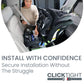 Mom installing Britax Poplar ClickTight Convertible Car Seat - Stone Onyx