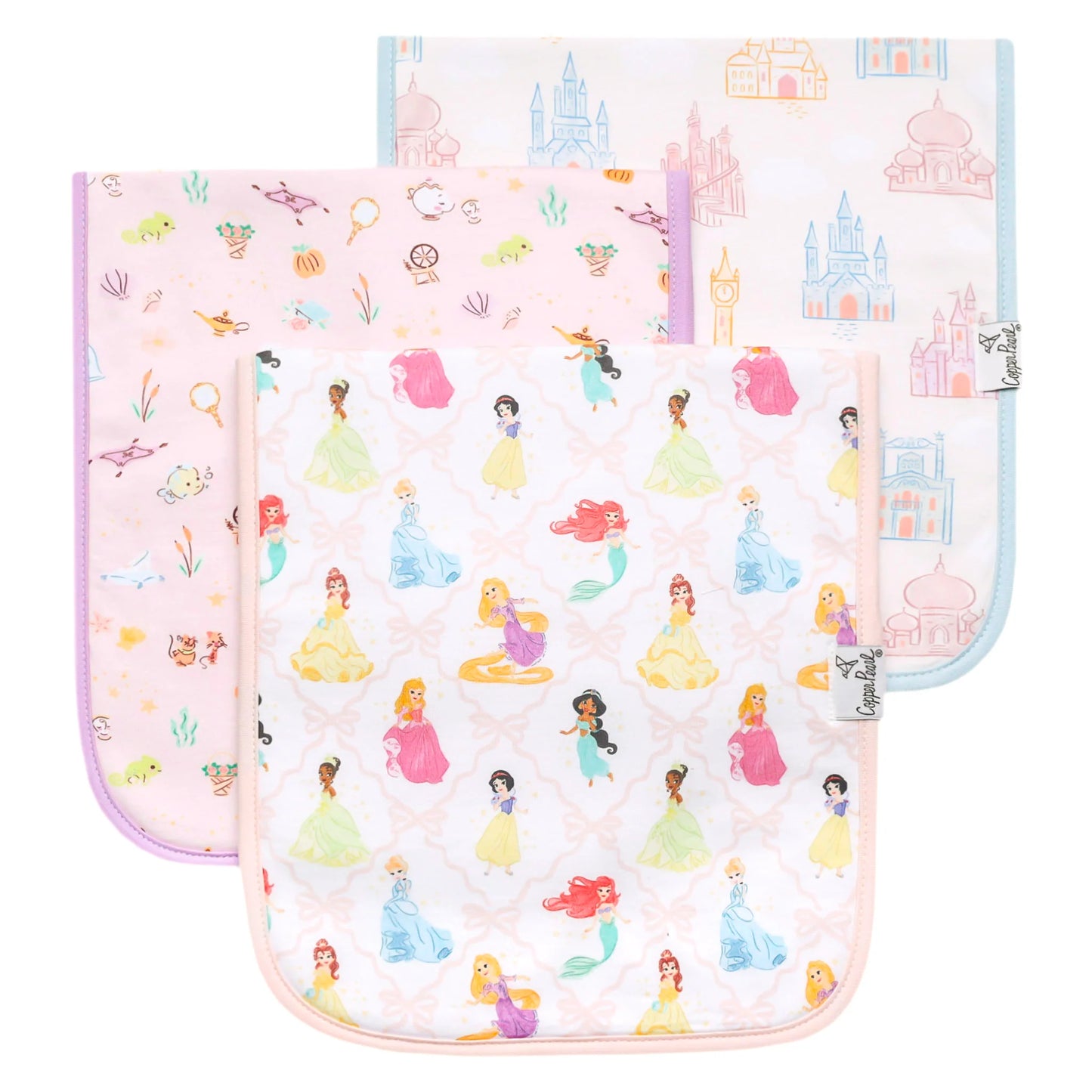 Copper Pearl 3-Pack Burp Cloth Set