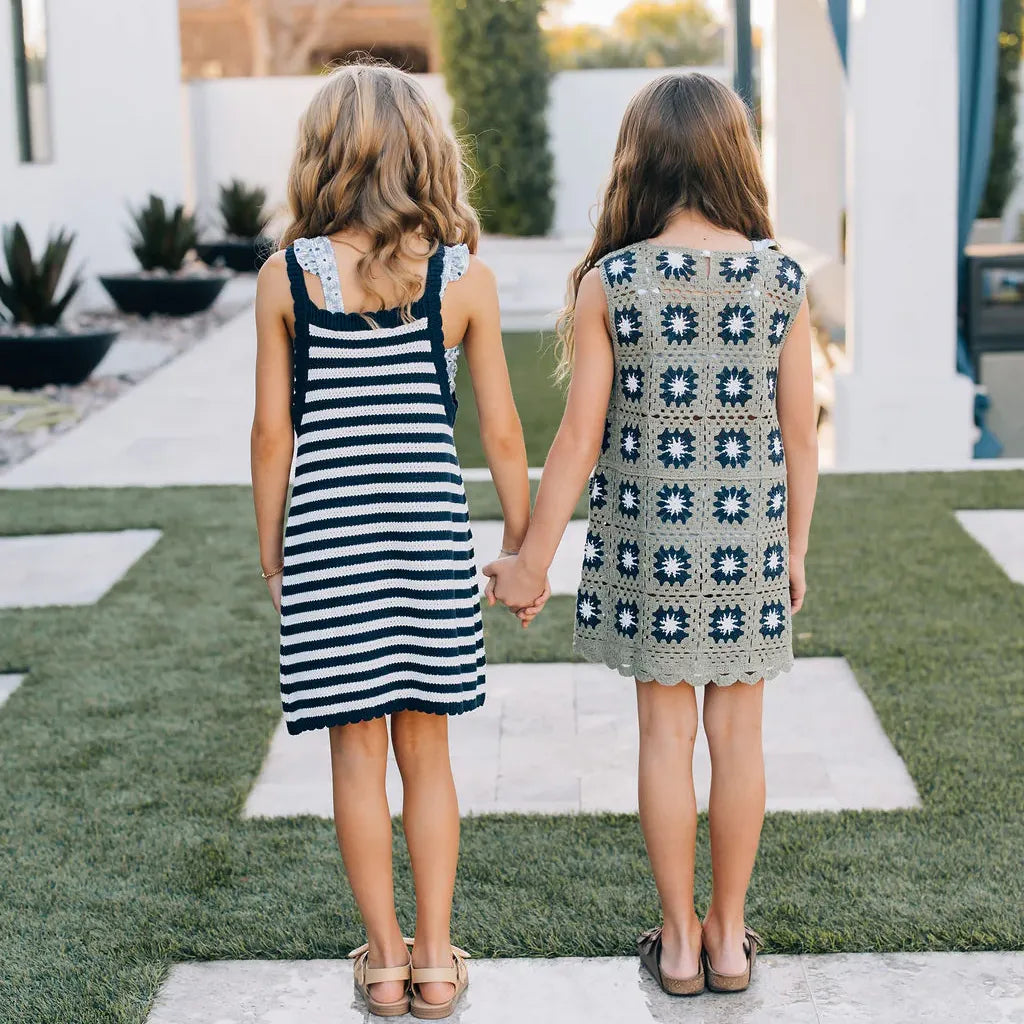 Mebie Baby Navy Stripe Knit Tank Dress