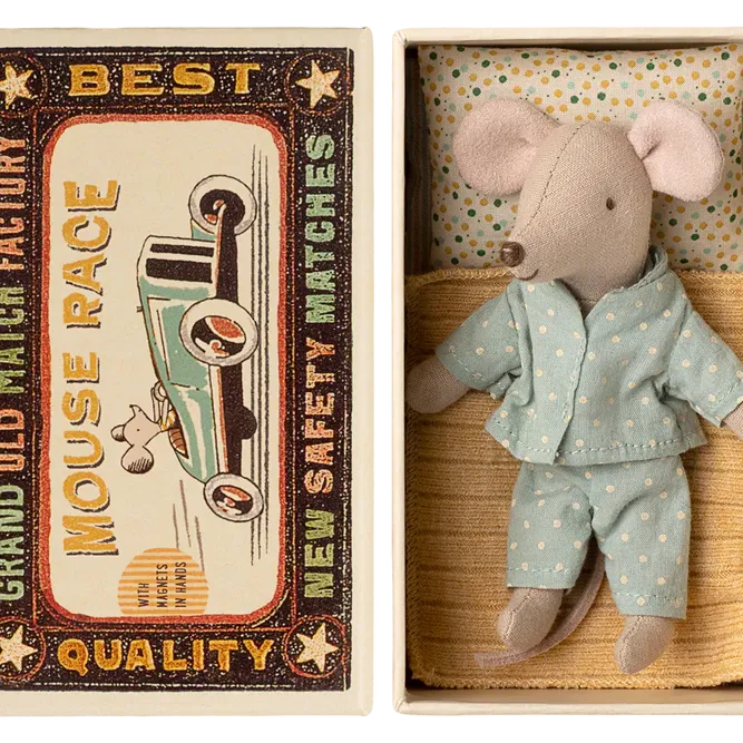 Maileg Little Brother Mouse in Matchbox