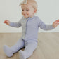 Copper Pearl Rib Knit Zip-up Footie - Periwinkle