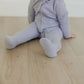 Copper Pearl Rib Knit Zip-up Footie - Periwinkle