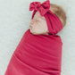 Copper Pearl Rib Knit Headband Bow