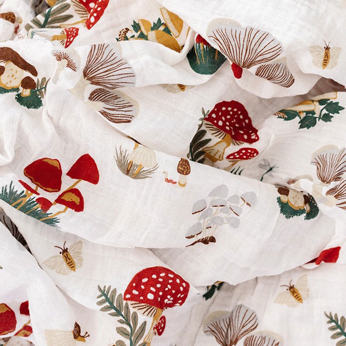 Clementine Kids Cotton Muslin Single Swaddle - Mushroom