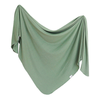 Copper Pearl Rib Knit Swaddle Blanket - Clover