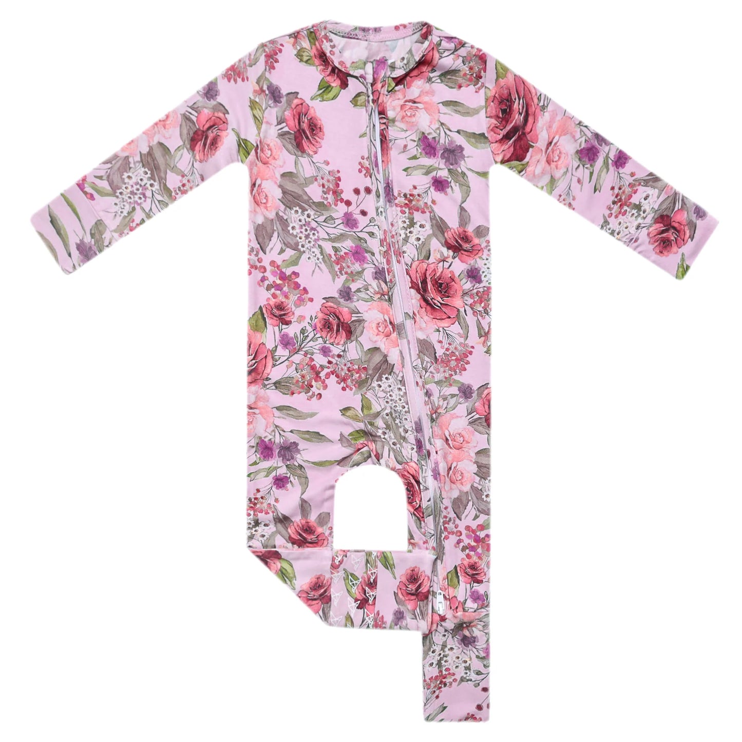 Copper Pearl Bamboo Zip-up Footie - Deborah