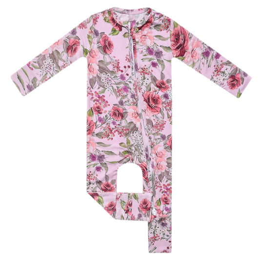 Copper Pearl Bamboo Zip-up Footie - Deborah