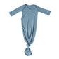 Copper Pearl Rib Knit Newborn Knotted Gown - Atlantic
