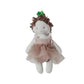 Creative Co-op Plush Doll in Dress - Brown Hair with Pink Dress