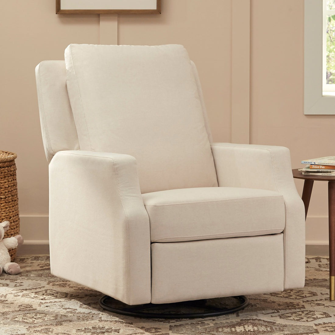 Namesake Crewe Recliner and Swivel Glider - Performance Cream Eco-Weave in bedroom