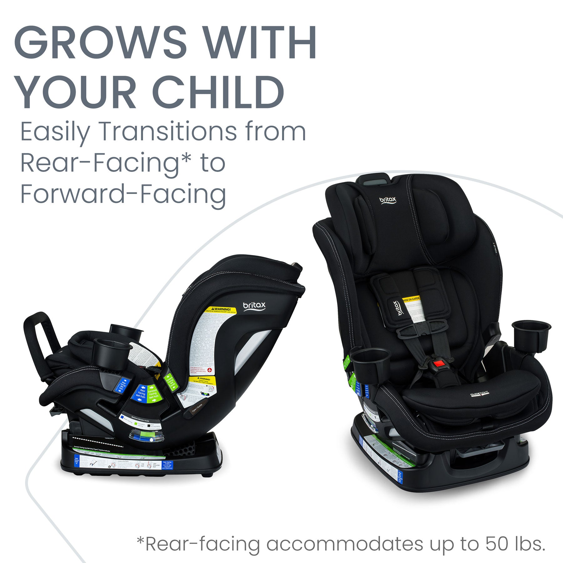 Britax Poplar S ClickTight Convertible Car Seat - Onyx