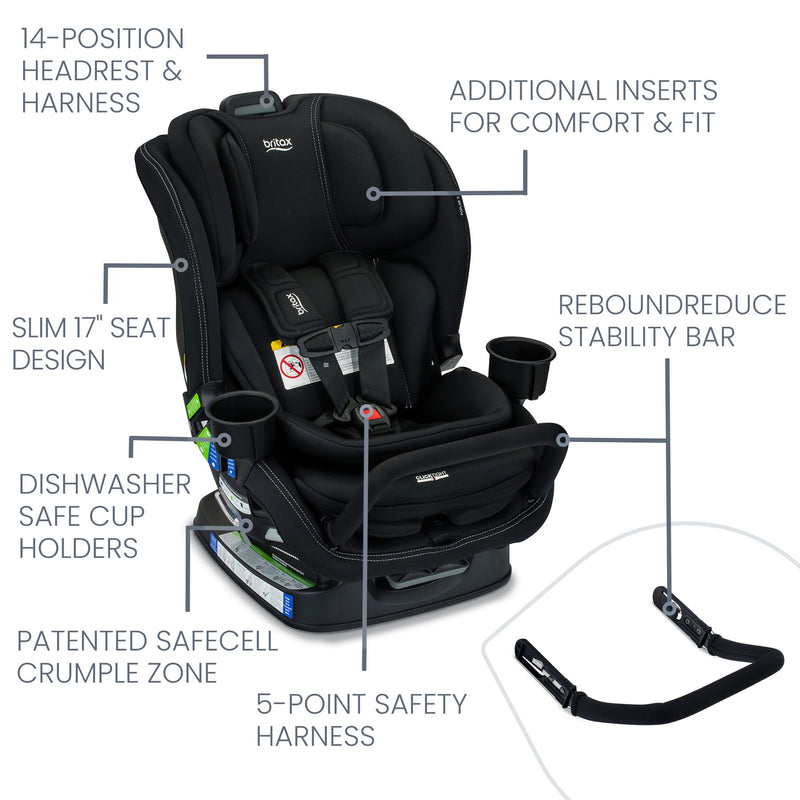 Britax Poplar S ClickTight Convertible Car Seat - Onyx