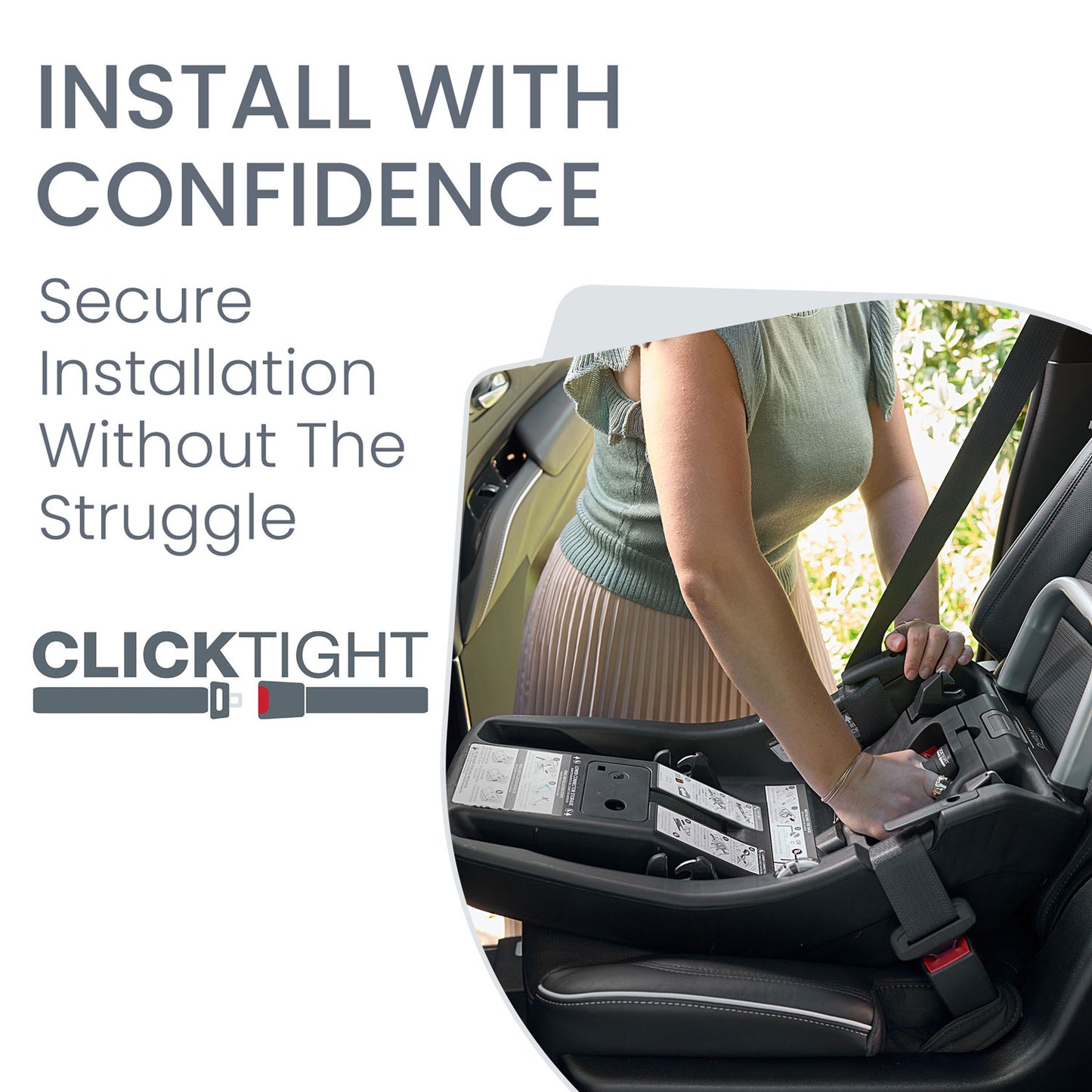 Mom installing Britax Willow SC Infant Car Seat - Pindot Onyx