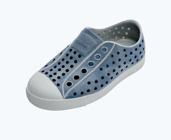 Native Shoes Jefferson Stonewash Kids- Dawn Blue / Oasis Brushed