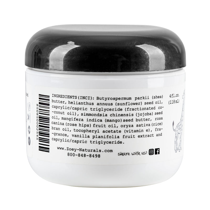 Zoey Naturals Body Butter - 4 fl oz - Vanilla + Grapefruit