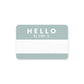 Baby Cubby Hello Sticker - Bold Font - Dusty Blue / White