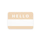 Baby Cubby Hello Sticker - Bold Font - Tan / White