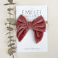 Emi Lei Velvet Fable Bow - Nylon Heaband - Rose