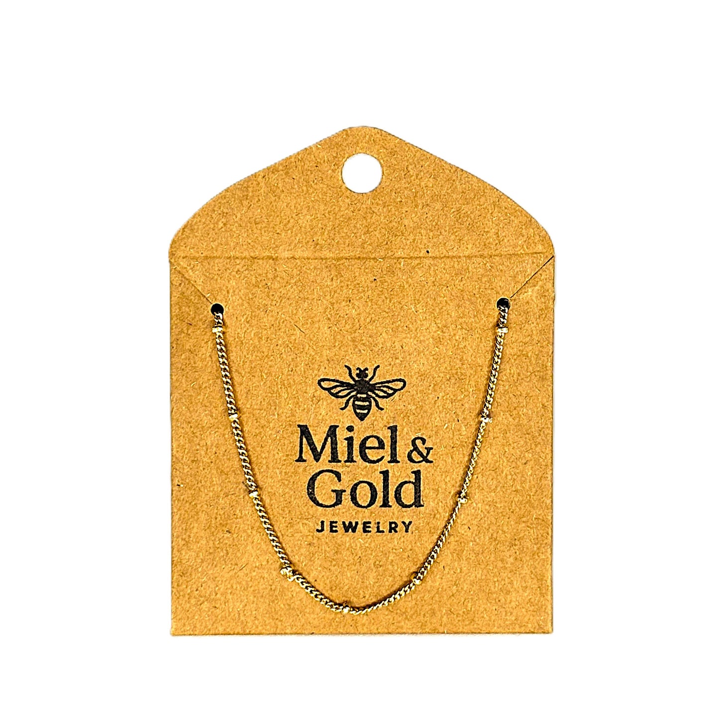 Miel & Gold Satellite Chain Necklace 1mm 18k Gold Filled