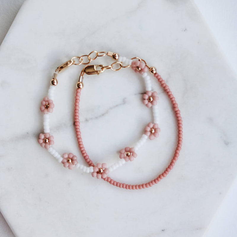 Joyful Bead Company Mauve Bracelet - Gold