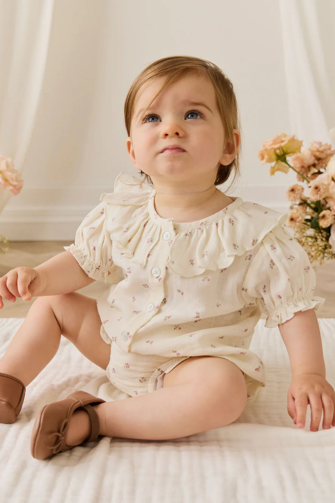 Jamie Kay Organic Cotton Muslin Frill Bloomer - Willow Rose
