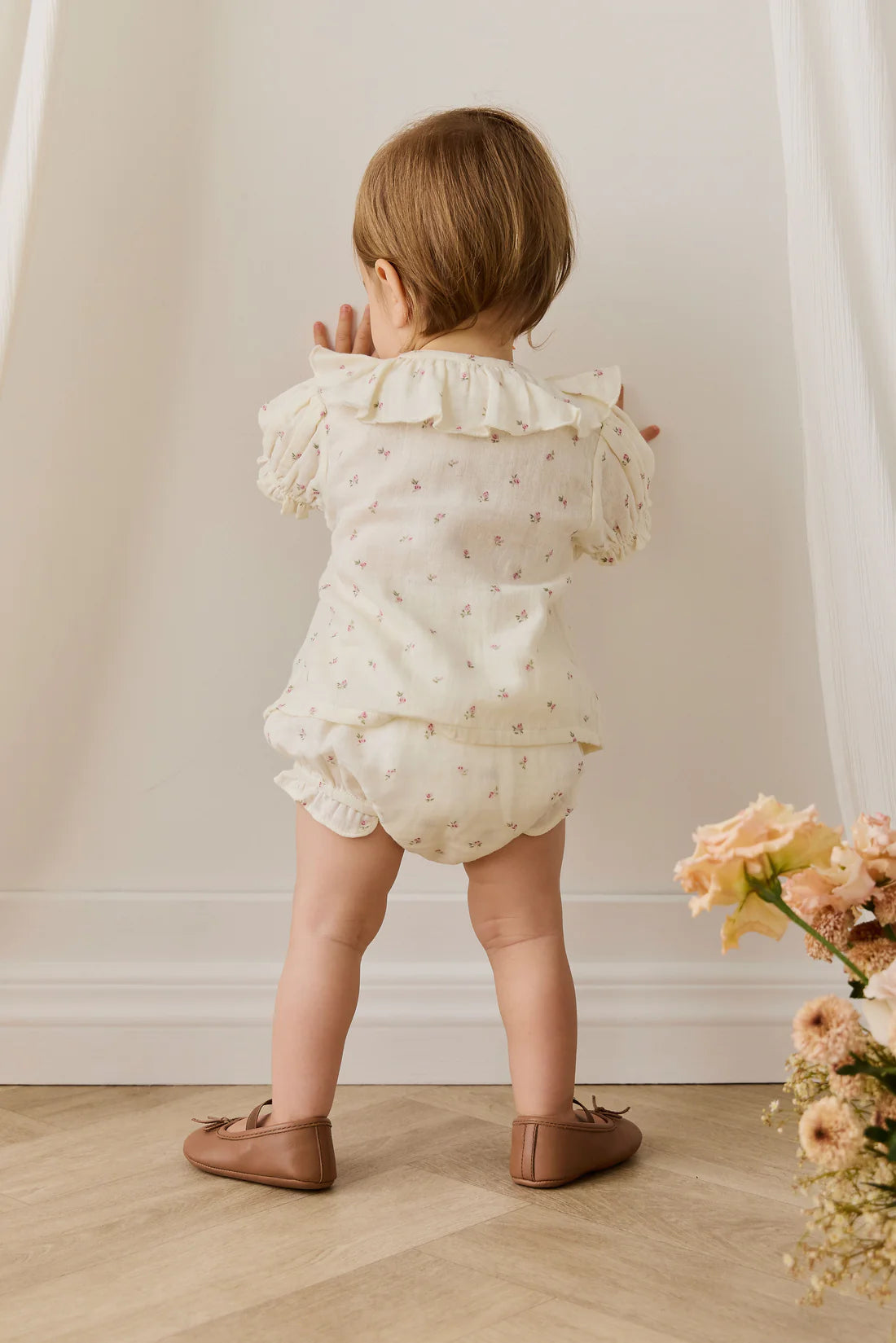 Jamie Kay Organic Cotton Muslin Frill Bloomer - Willow Rose