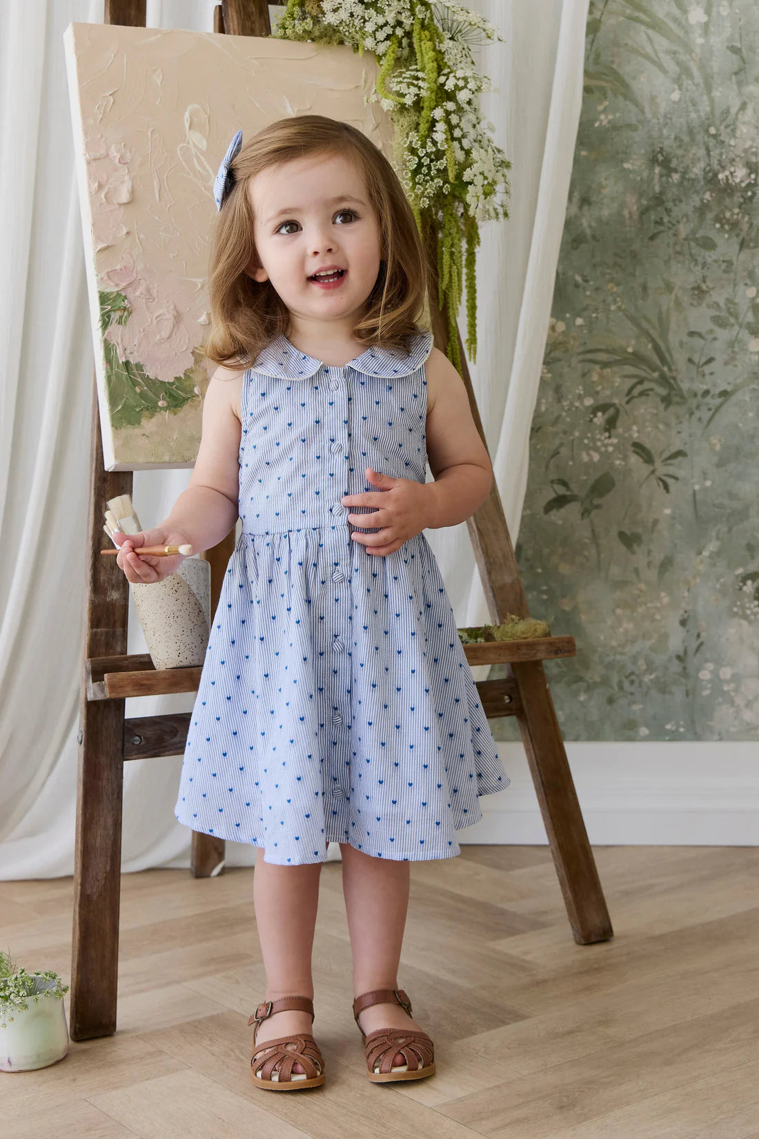 Jamie Kay Organic Cotton Wisteria Dress - Mon Amour Stripe Indigo