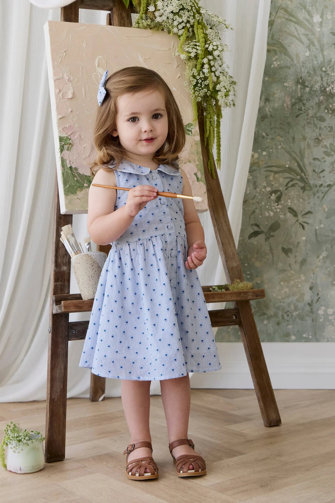 Jamie Kay Organic Cotton Wisteria Dress - Mon Amour Stripe Indigo